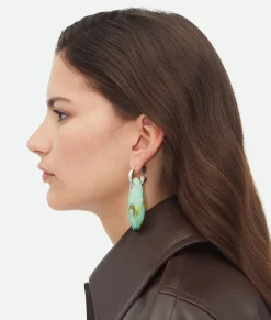 Bottega Veneta Ellipse Large Ceramic Earrings Multicolor