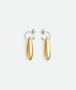 Bottega Veneta Ellipse Small Earrings Silver/yellow gold Outlet