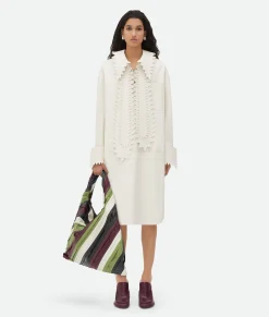 Bottega Veneta English Embroidery Leather Dress White Outlet