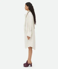 Bottega Veneta English Embroidery Leather Dress White Outlet