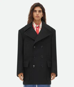 Bottega Veneta Felted Wool Coat Black Best