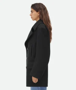 Bottega Veneta Felted Wool Coat Black Best