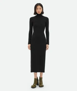 Bottega Veneta Felted Wool Dress Black Online