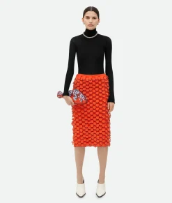 Bottega Veneta Fish Clutch Dark red/ice/orange