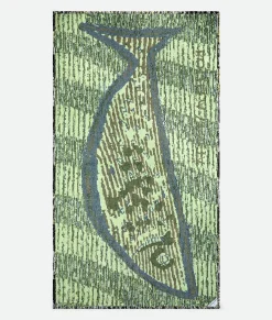 Bottega Veneta Fish Jacquard Beach Towel Blue/yellow Outlet