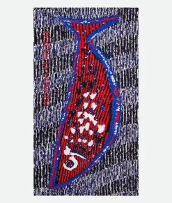 Bottega Veneta Fish Jacquard Beach Towel Red/cobalt Clearance