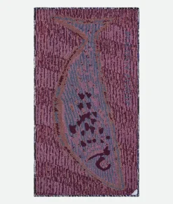 Bottega Veneta Fish Jacquard Beach Towel Red/cobalt Clearance