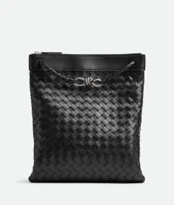 Bottega Veneta Flat Andiamo Messenger Black Discount