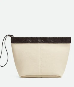 Bottega Veneta Flip Flap Medium Prism Pouch Natural/fondant Outlet