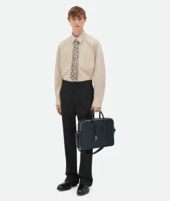 Bottega Veneta Getaway Large Briefcase Shadow Outlet