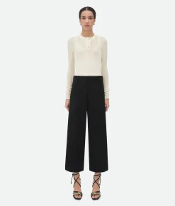 Bottega Veneta Grain De Poudre Culotte Trousers Black Online