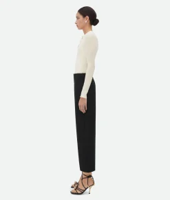 Bottega Veneta Grain De Poudre Culotte Trousers Black Online