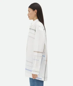 Bottega Veneta Handkerchief Cotton Shirt White/blue/green/taupe Online