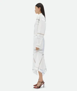 Bottega Veneta Handkerchief Cotton Skirt White/blue/green/taupe New