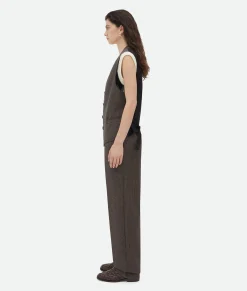 Bottega Veneta Houndstooth Wool Gilet With Label Brown/blue/yellow Best