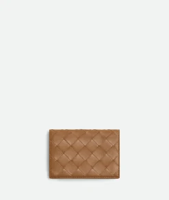 Bottega Veneta Intrecciato Business Card Case Wood Hot