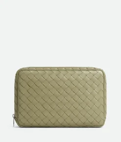 Bottega Veneta Intrecciato Large Zipped Organizing Pouch Travertine Best