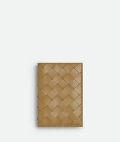 Bottega Veneta Intrecciato 15 Passport Case Dark praline/ tangerine Discount