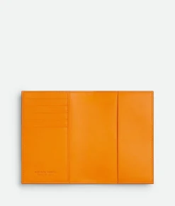 Bottega Veneta Intrecciato 15 Passport Case Dark praline/ tangerine Discount