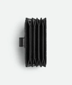 Bottega Veneta Intrecciato Accordion Card Holder Black Sale