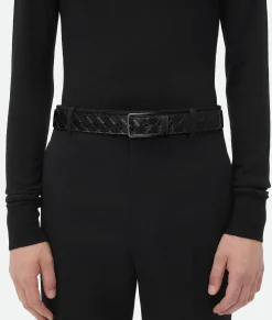 Bottega Veneta Intrecciato Belt Nero Hot