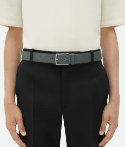 Bottega Veneta Intrecciato Belt Slate Clearance