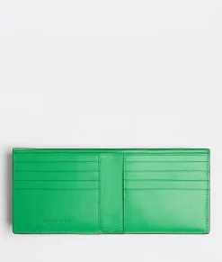Bottega Veneta Intrecciato Bi-Fold Wallet Black / Grass