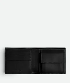 Bottega Veneta Intrecciato Bi-Fold Wallet With Coin Purse Black Best