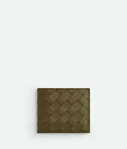 Bottega Veneta Intrecciato Bi-Fold Wallet With Exterior Pocket Mud Online