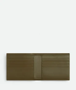 Bottega Veneta Intrecciato Bi-Fold Wallet With Exterior Pocket Mud Online