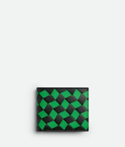Bottega Veneta Intrecciato Bi-Fold Wallet Black/parakeet Discount
