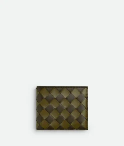 Bottega Veneta Intrecciato Bi-Fold Wallet With Coin Purse Kaki/olive oil Outlet