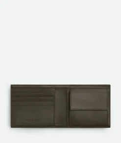 Bottega Veneta Intrecciato Bi-Fold Wallet With Coin Purse Kaki/olive oil Outlet