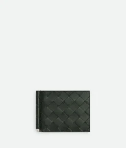 Bottega Veneta Intrecciato Bill Clip Wallet Dark green Hot