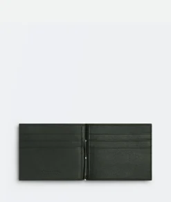 Bottega Veneta Intrecciato Bill Clip Wallet Dark green Hot