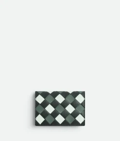 Bottega Veneta Intrecciato Business Card Case Ardoise / Glacier / Aloe Outlet