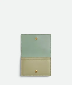 Bottega Veneta Intrecciato Business Card Case Travertine / New sauge Discount