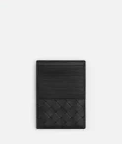 Bottega Veneta Intrecciato Card Case With Coin Case Black