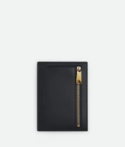 Bottega Veneta Intrecciato Card Case With Coin Case Black