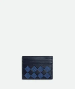 Bottega Veneta Intrecciato Credit Card Case Abyss / Indigo Hot