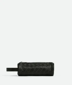 Bottega Veneta Intrecciato Cylinder Pencil Case Black Outlet