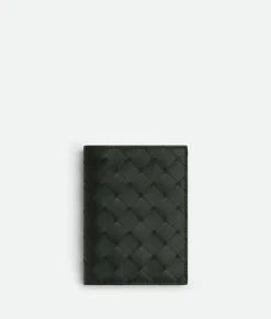 Bottega Veneta Intrecciato Flap Wallet Dark green