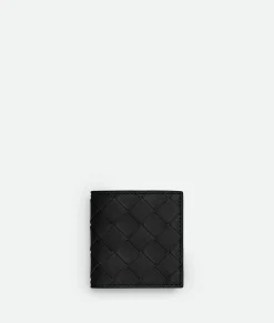 Bottega Veneta Intrecciato Folded Coin Purse Nero