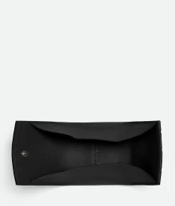 Bottega Veneta Intrecciato Folded Coin Purse Nero