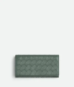 Bottega Veneta Intrecciato Large Flap Wallet Aloe Hot