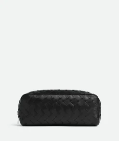 Bottega Veneta Intrecciato Large Pouch Black Discount