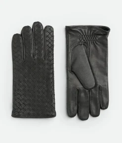 Bottega Veneta Intrecciato Leather Gloves Ardoise Outlet