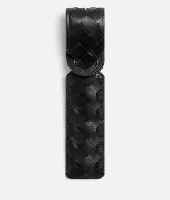 Bottega Veneta Intrecciato Long Tag Holder Black Best