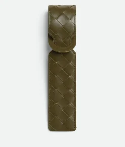 Bottega Veneta Intrecciato Long Tag Holder Mustard Hot