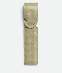 Bottega Veneta Intrecciato Long Tag Holder Travertine Discount